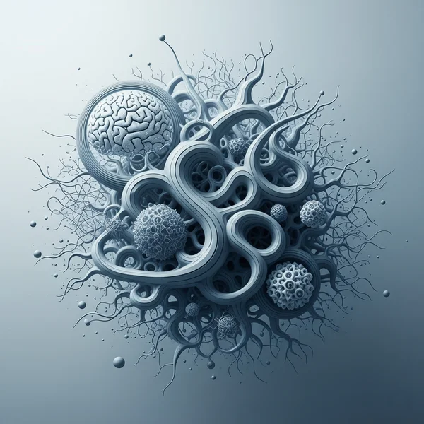 Imej abstrak penyelidikan saintifik dan asal usul pengetahuan