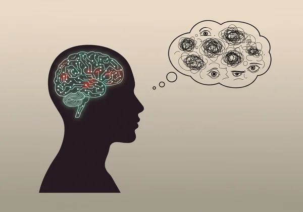 Imej konseptual pengalaman autisme vs keresahan sosial.