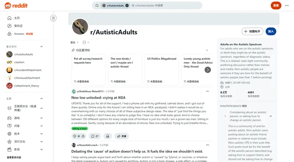 Reddit r/AutisticAdults