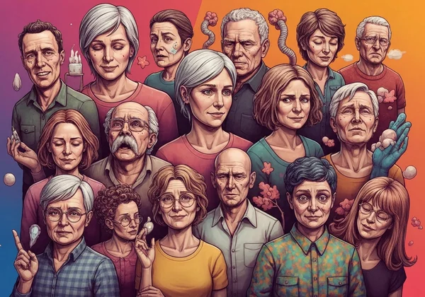 Diverse people representing autism spectrum and different age groups