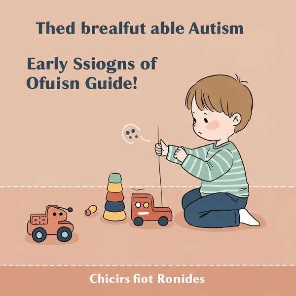Illustration of early autism signs in a young child