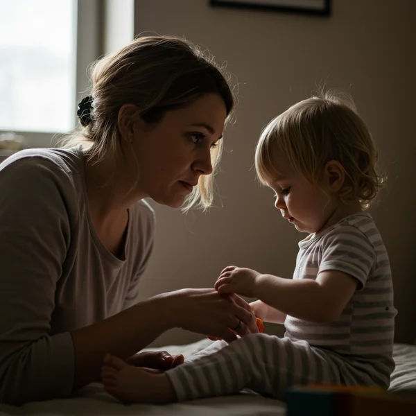 Parent observes child's unique play, thinking about differences
