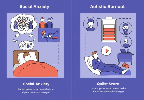 Comparison of autistic burnout vs anxiety rumination.