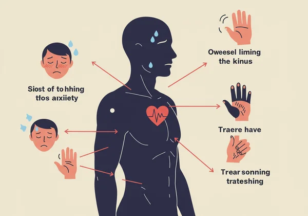 Diagram of social anxiety physical symptoms.